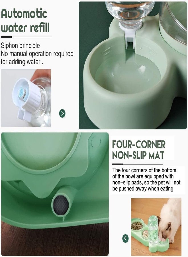 REMICH Wet and Dry Food Pet Utensils Bowl for Small and Adult Dog Cat | Rotatable & Detachable Pet Feeder Bowl | Automatic Water Dispenser Bottle, Pet Feeder for Small Animals (1Pcs,Green) - Image 4